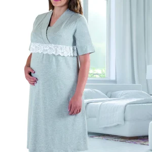 Camicia clinica mezza manica con inserti in pizzo Mamina – Z9218