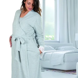 Vestaglia clinica manica lunga con inserti in pizzo Mamina – Z9219