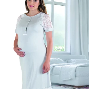 Camicia clinica mezza manica con inserti in pizzo Mamina – Z9228