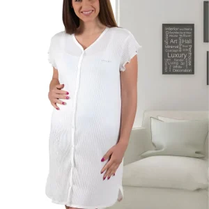 Camicia da notte donna mezza manica aperta Mamina – Z9312