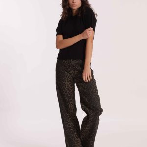 MIMÌ MUÀ Firenze ZDAN-2954 Jeans wide leg leopardato