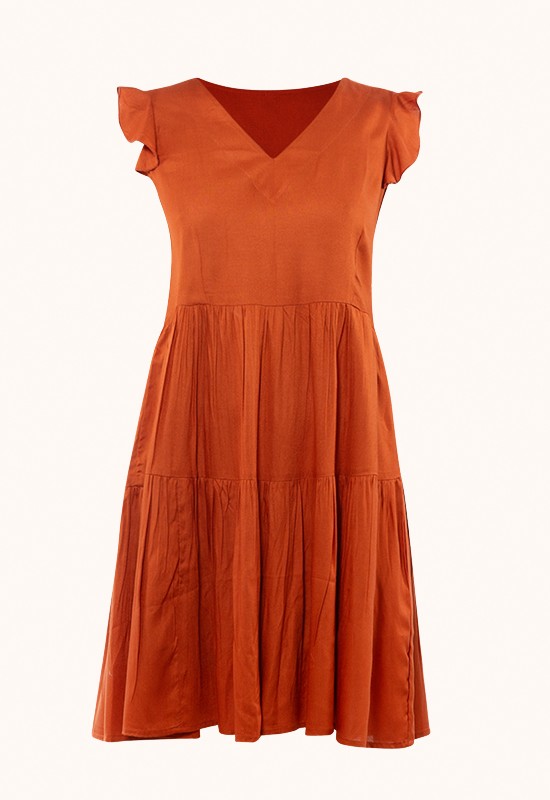 Abito corto con balze VERDISSIMA