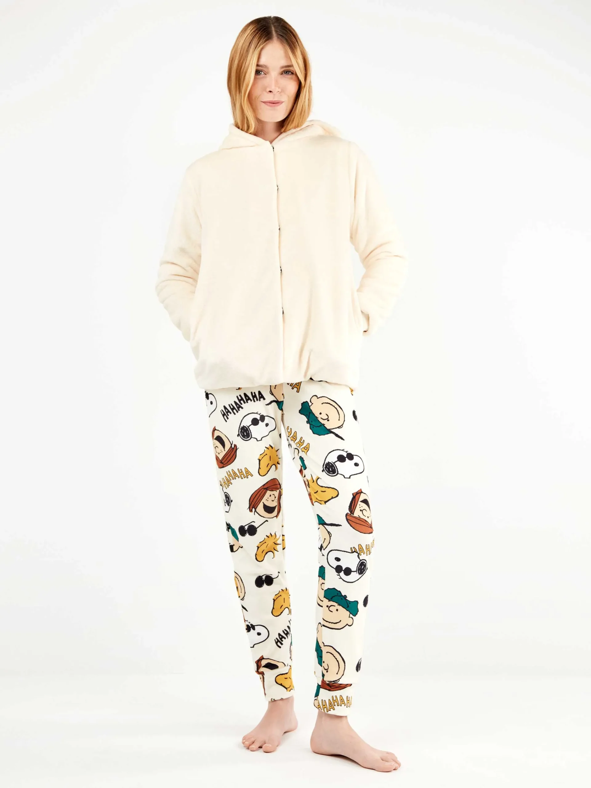 VESTAGLIA DONNA GISELA IN MAXI PILE CON CAPPUCCIO E BOTTONCINI AUTOMATICI - immagine 5