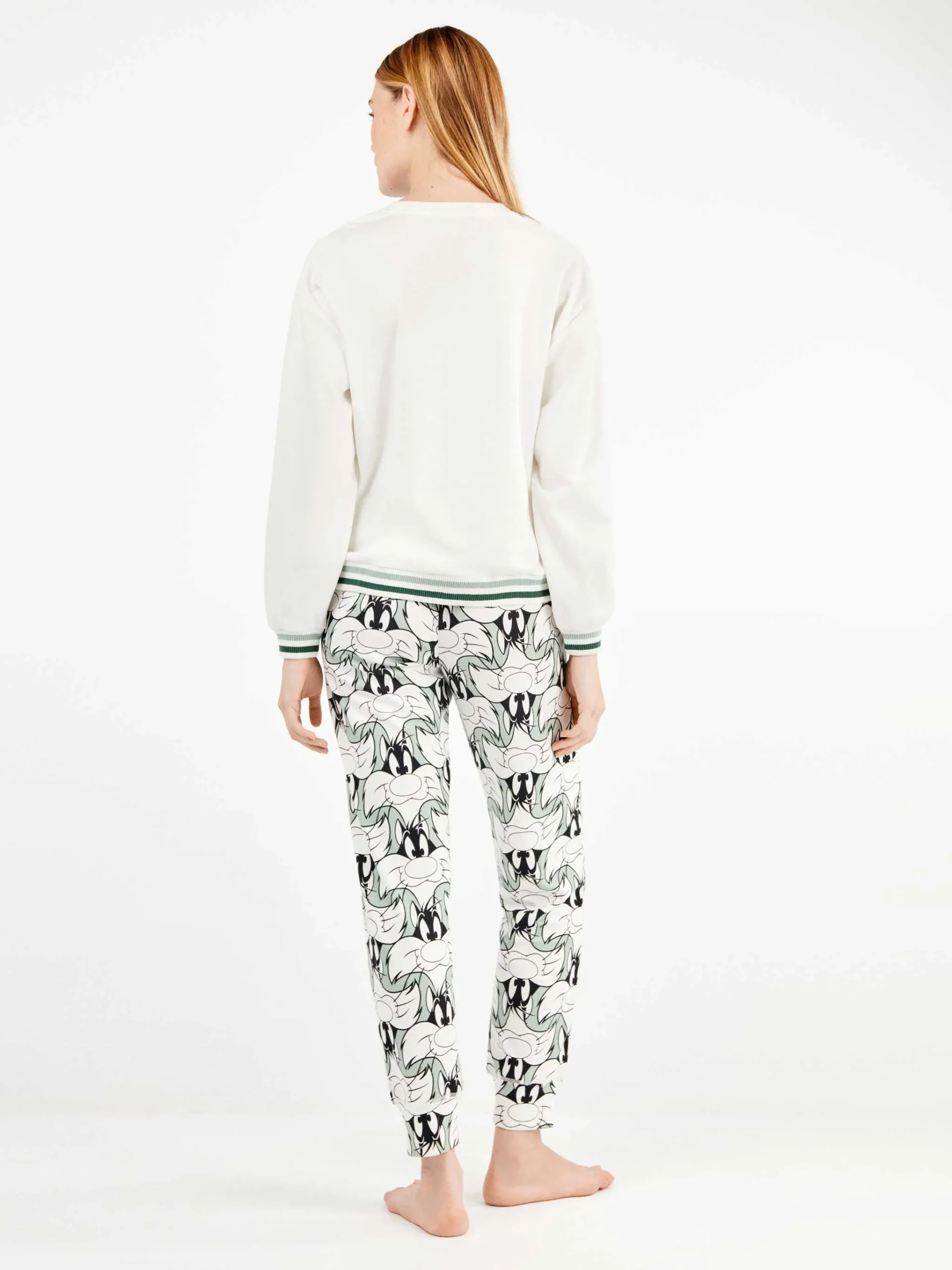 PIGIAMA DONNA GISELA CON STAMPA GATTO SILVESTRO IN CALDO COTONE - immagine 5