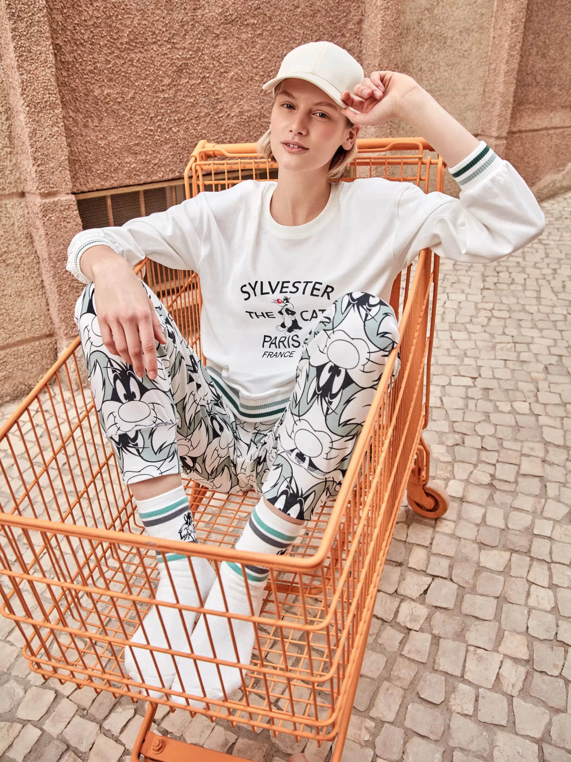 PIGIAMA DONNA GISELA CON STAMPA GATTO SILVESTRO IN CALDO COTONE - immagine 6