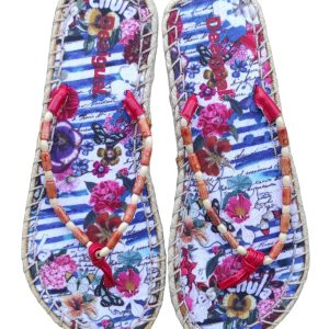 DESIGUAL 32HS514 Infradito fantasia in juta con perline