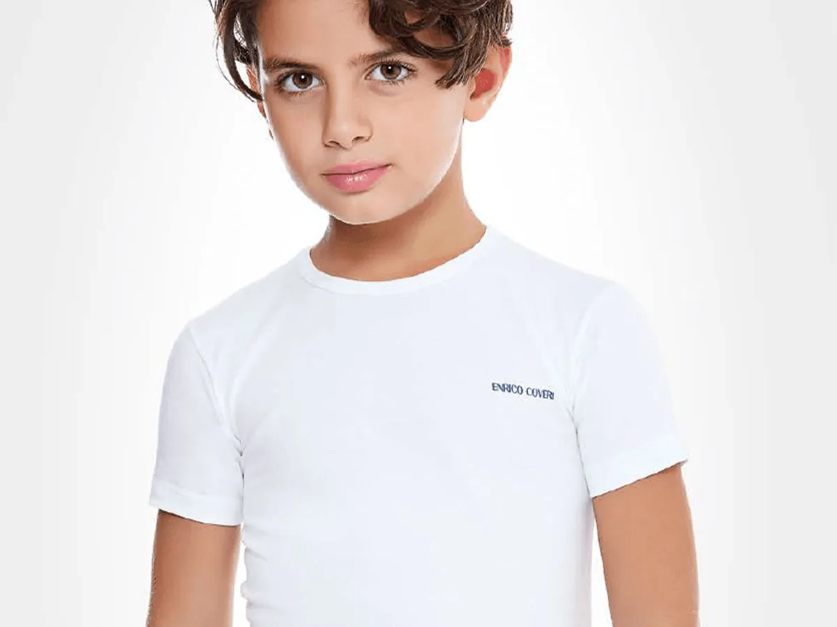 T-shirt mezza manica girocollo in cotone bielastico Enrico Coveri – ET4000 3PZ - immagine 2