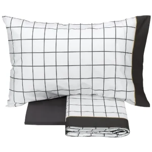 CHEQUERED COMPL. LETTO 1 P.ZA E MEZZA GRIGIO FAZZINI