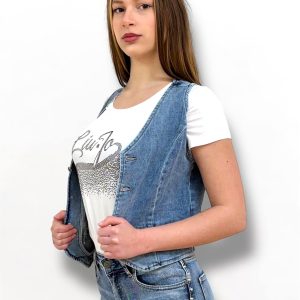 MIMÌ MUÀ Firenze ZDAM-6554 Gilet di jeans blu