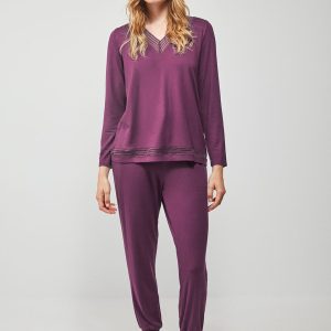 PIGIAMA DONNA GISELA IN VISCOSA NEL COLOR VIOLA