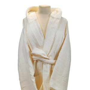 PRECIOUS Accappatoio Microspugna Taglia S/M Avorio BORBONESE