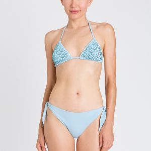 TWINSET 241LBM288 Tanga da bagno azzurro con strass