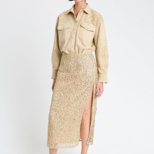 TWINSET 251LB2LAA Camicione in popeline con ricamo