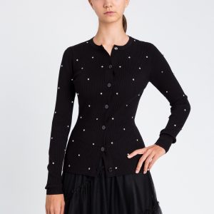 TWINSET 252LI3DAA Cardigan nero con pietre