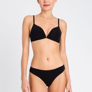 TWINSET 252LL6A77 Slip brasiliana nero con Oval T