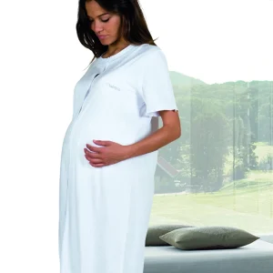 Camicia da notte clinica mezza manica aperta avanti Mamina – Z9120